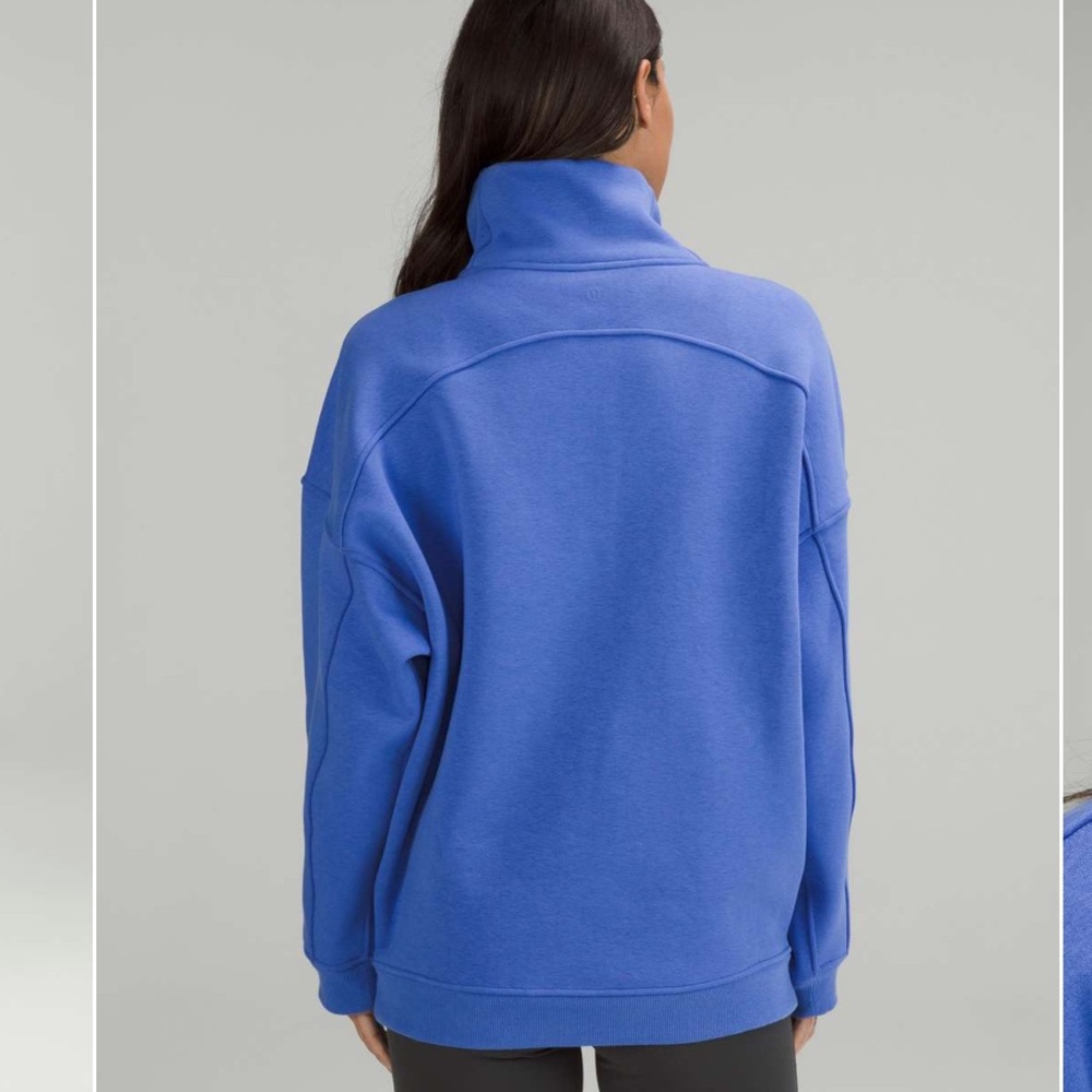 Lululemon Women's Thick Fleece Half Zip Wild Indigo Blue Sweatshirt Size xs/s - Picture 3 of 10
